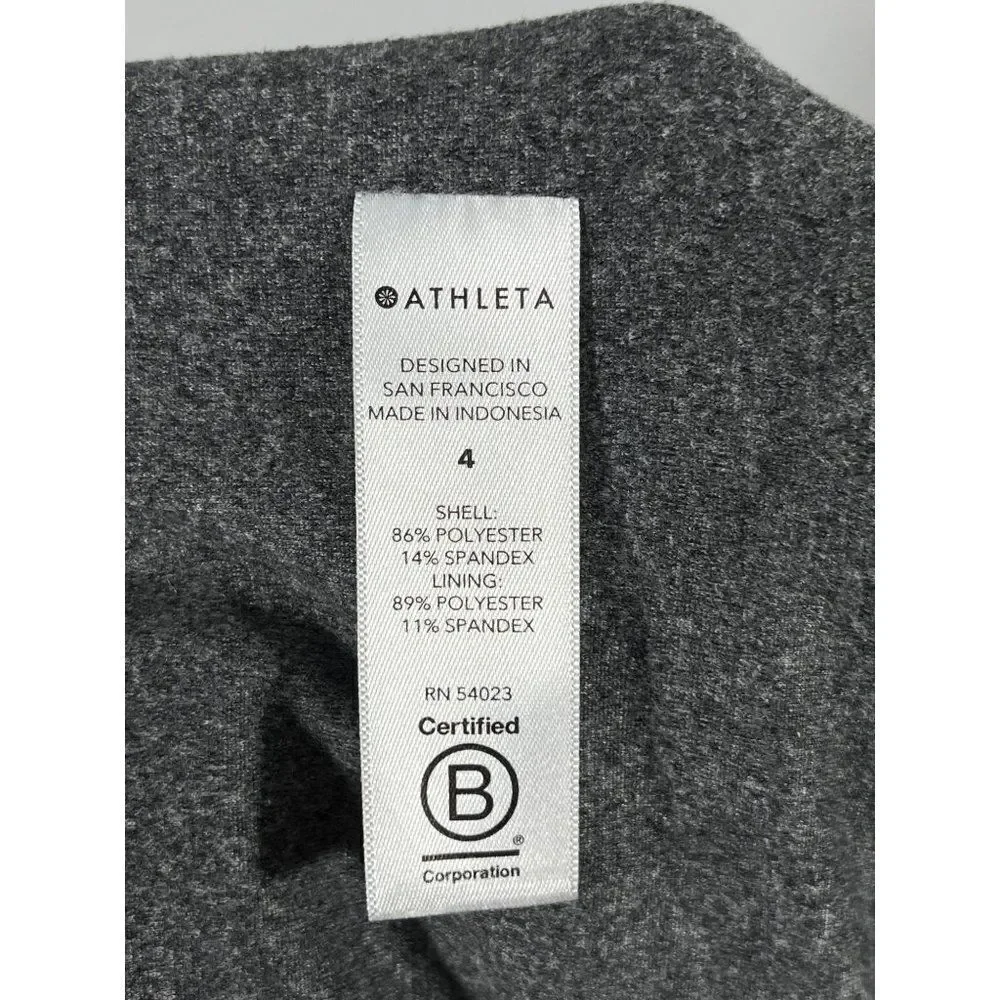 Athleta Brooklyn Textured Lined Jogger Pants Sz 4 Black Camo Pockets Pull On